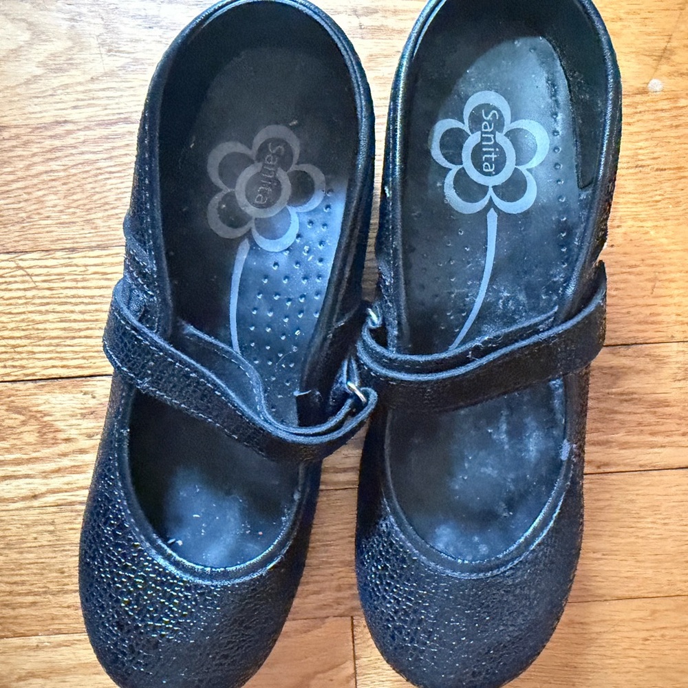 Sanita Women’s Size 38 Glitter Mary Jane Shoes with Velcro Strap